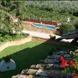 vista della piscina dall'appartamento il Fienile